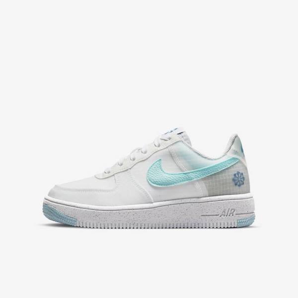 Kids\' Nike Air Force 1 Crater Older Sneakers White / Blue | NK841GRM