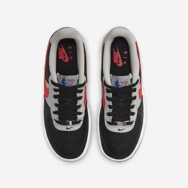 Kids' Nike Air Force 1 EMB Older Sneakers Black / Grey / Red | NK860BZN