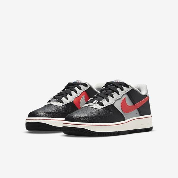 Kids' Nike Air Force 1 EMB Older Sneakers Black / Grey / Red | NK860BZN