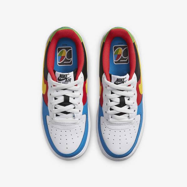 Kids' Nike Air Force 1 LV8 Older Sneakers White / Red / Royal / Gold | NK431KXZ