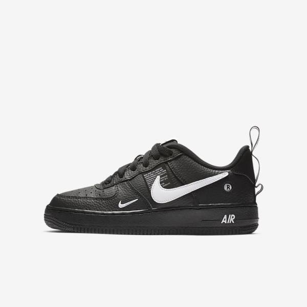 Kids\' Nike Air Force 1 LV8 Utility Older Sneakers Black / Yellow / White | NK678YDQ