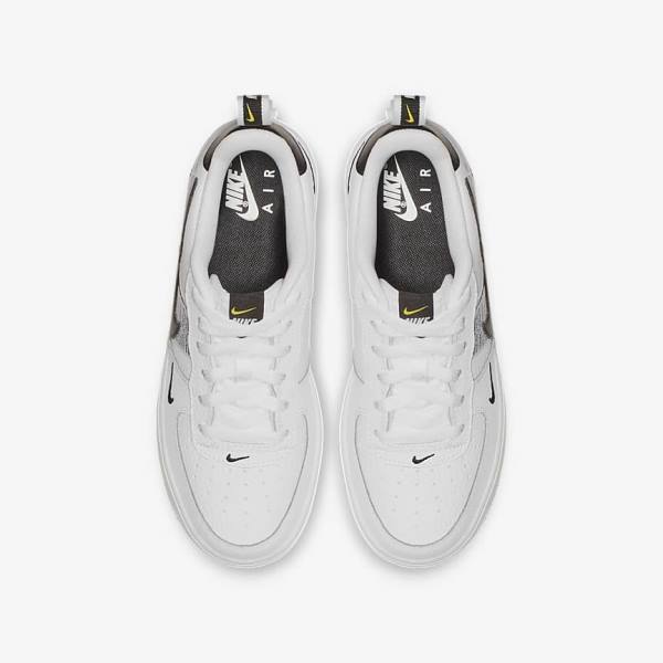 Kids' Nike Air Force 1 LV8 Utility Older Sneakers White / Black / Yellow / White | NK980LSO