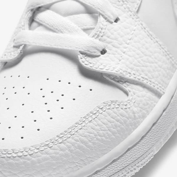 Kids' Nike Air Jordan 1 Mid Older Sneakers White | NK093JQO