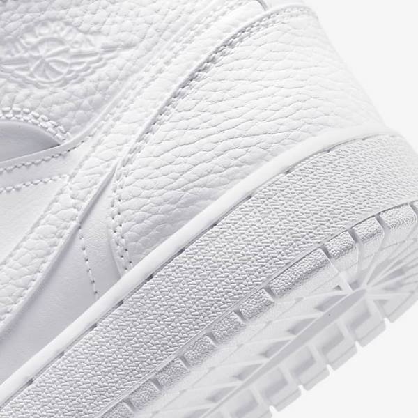 Kids' Nike Air Jordan 1 Mid Older Sneakers White | NK093JQO