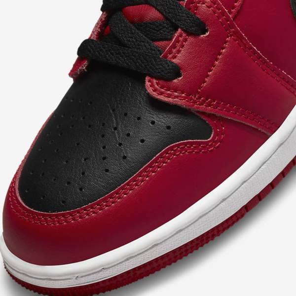 Kids' Nike Air Jordan 1 Mid Older Sneakers Red / White / Black | NK176PZN