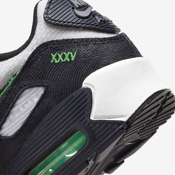 Kids' Nike Air Max 90 LTR SE Older Sneakers Black / Green / White / Obsidian | NK079XSW