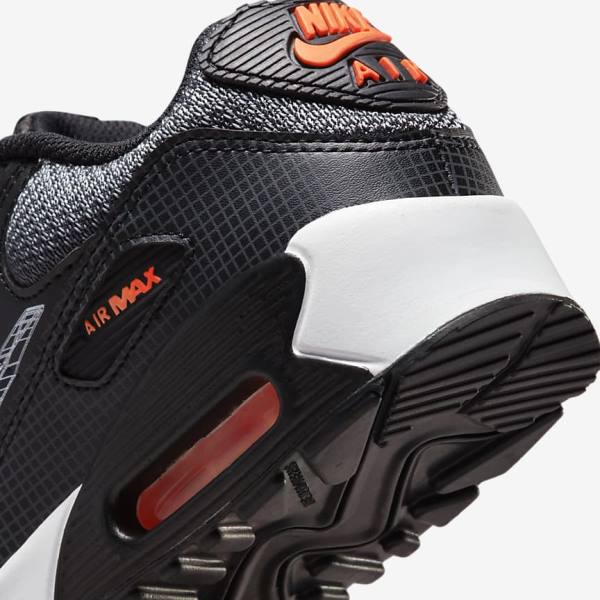 Kids' Nike Air Max 90 Older Sneakers Black / Orange / Grey / White | NK825LVA