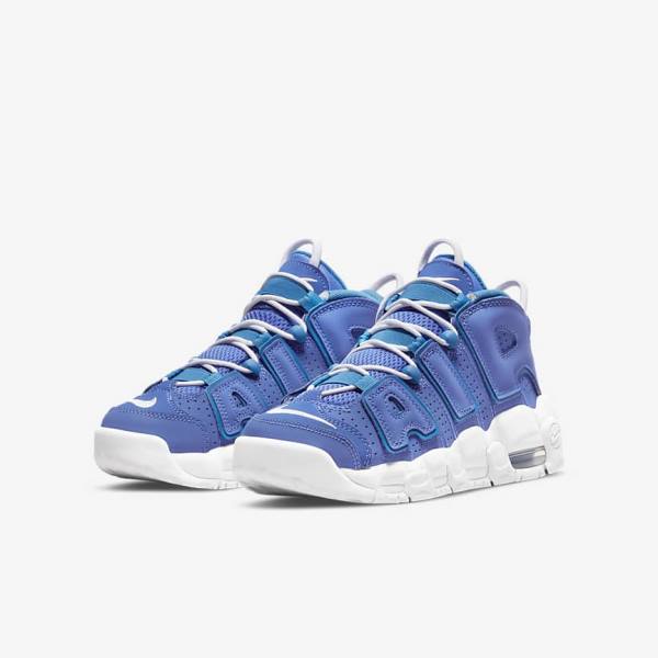 Kids' Nike Air More Uptempo Older Sneakers Blue / White | NK347JTR