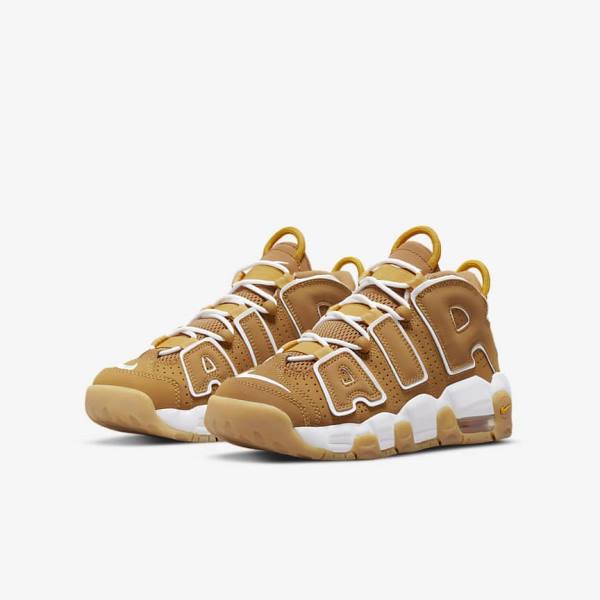 Kids' Nike Air More Uptempo Older Sneakers Brown / Light Brown / White | NK745UWP