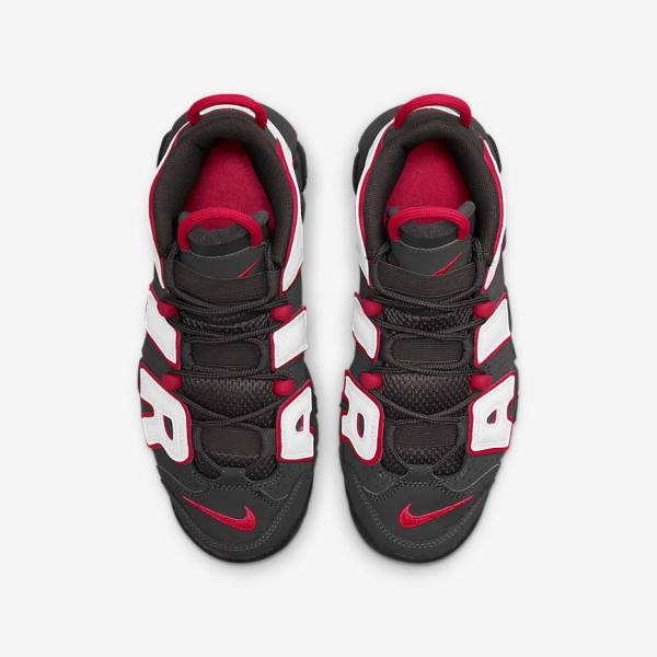 Kids' Nike Air More Uptempo Older Sneakers Grey / Black / Red / White | NK804VDF