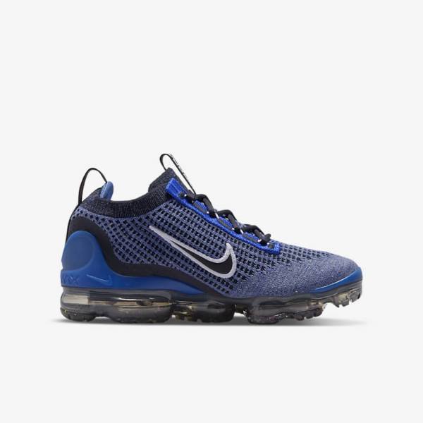 Kids' Nike Air VaporMax 2021 FK Older Sneakers Royal / White / Dark Grey / Black | NK508KDL