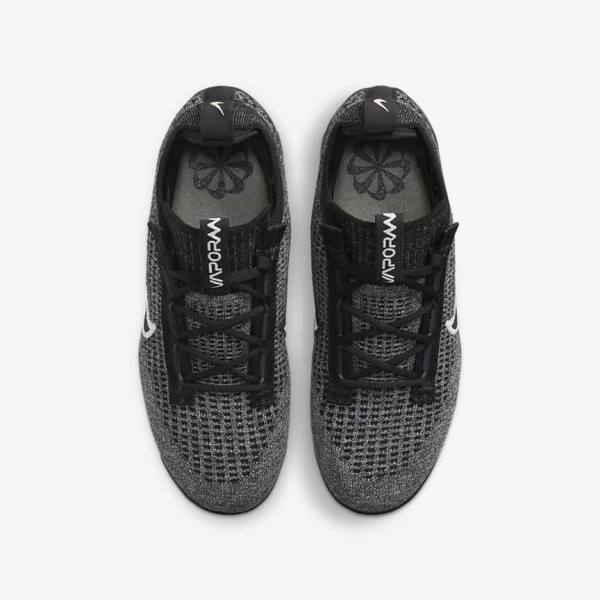 Kids' Nike Air VaporMax 2021 FK Older Sneakers Black / White / Dark Grey / Black | NK865SWG