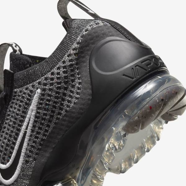 Kids' Nike Air VaporMax 2021 FK Older Sneakers Black / White / Dark Grey / Black | NK865SWG