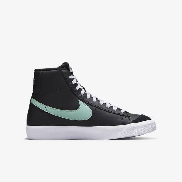 Kids' Nike Blazer Mid 77 Older Sneakers Black / White / Mint | NK097VLD