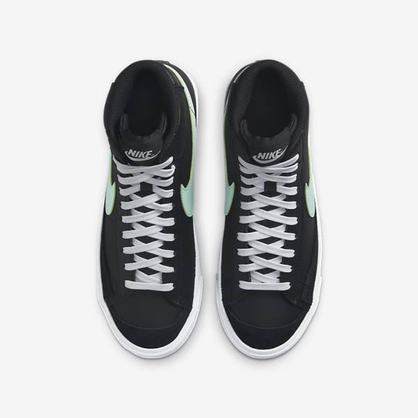 Kids' Nike Blazer Mid 77 Older Sneakers Black / White / Mint | NK097VLD