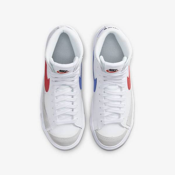 Kids' Nike Blazer Mid 77 Older Sneakers White / Blue / Black / Red | NK758OXY