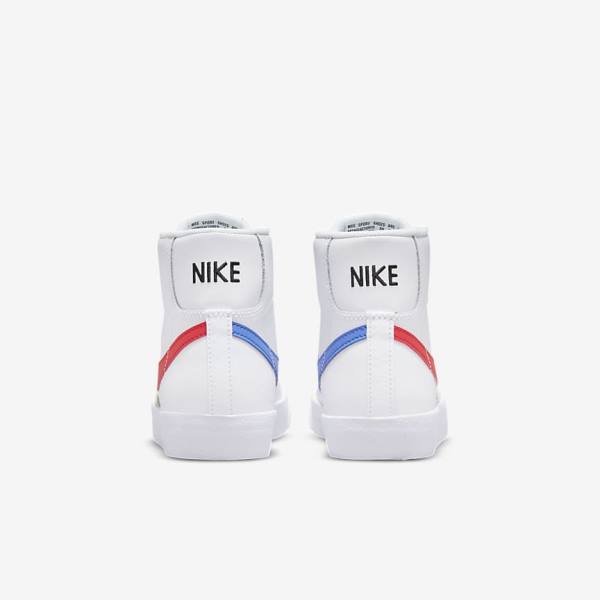 Kids' Nike Blazer Mid 77 Older Sneakers White / Blue / Black / Red | NK758OXY