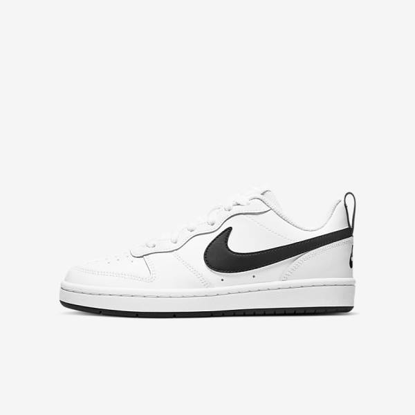 Kids\' Nike Court Borough Low 2 Older Sneakers White / Black | NK062NSI