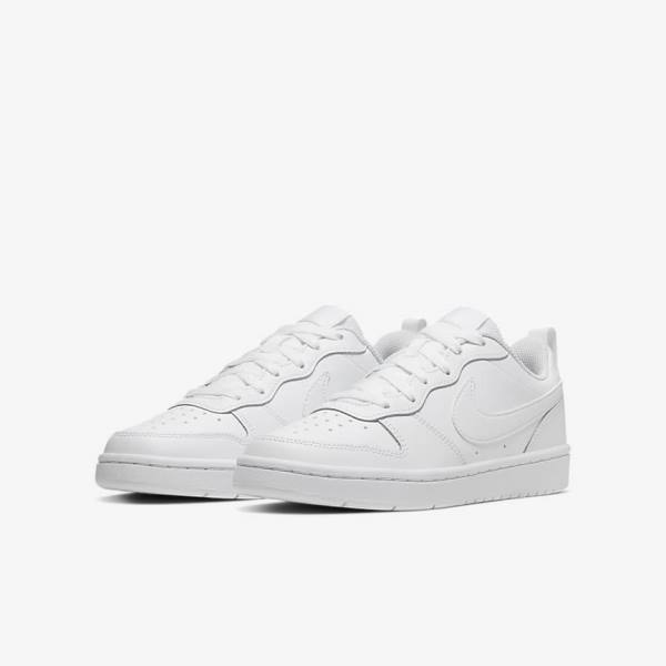 Kids' Nike Court Borough Low 2 Older Sneakers White | NK758JGO