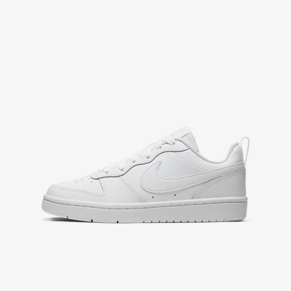 Kids\' Nike Court Borough Low 2 Older Sneakers White | NK758JGO