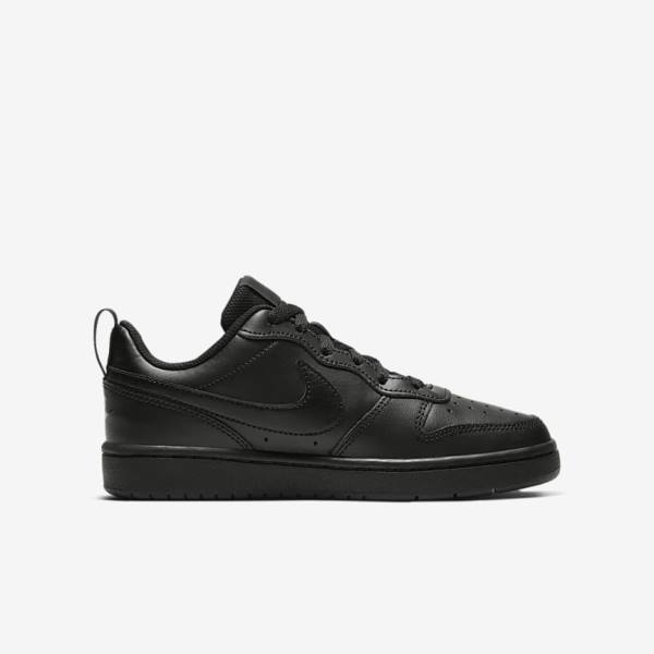 Kids' Nike Court Borough Low 2 Older Sneakers Black | NK863DTA