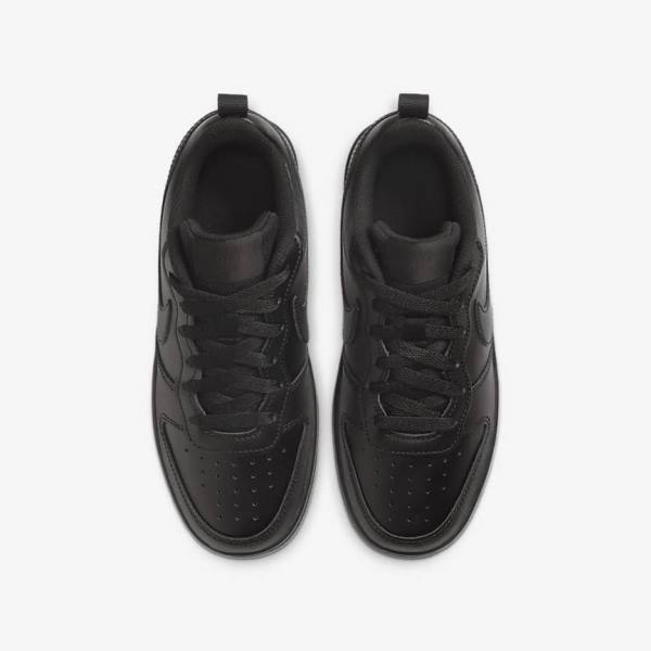 Kids' Nike Court Borough Low 2 Older Sneakers Black | NK863DTA