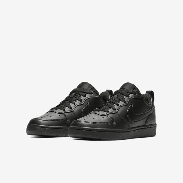 Kids' Nike Court Borough Low 2 Older Sneakers Black | NK863DTA