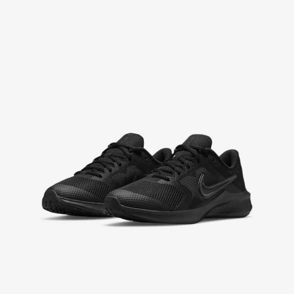 Kids' Nike Downshifter 11 Older Road Sneakers Black / Dark Grey | NK082ZPJ