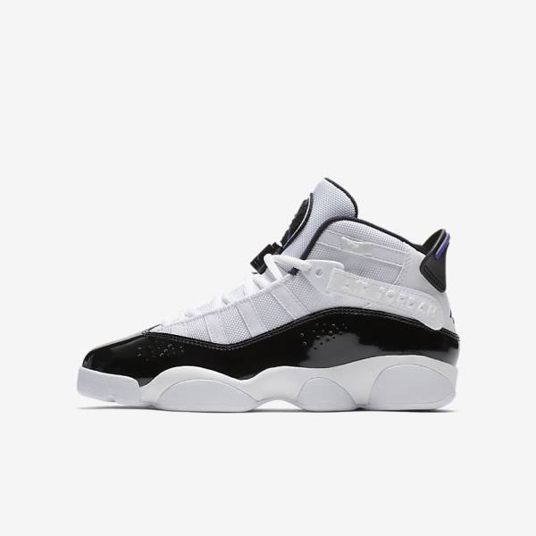 Kids\' Nike Jordan 6 Rings Older Sneakers White / Black | NK952IGR