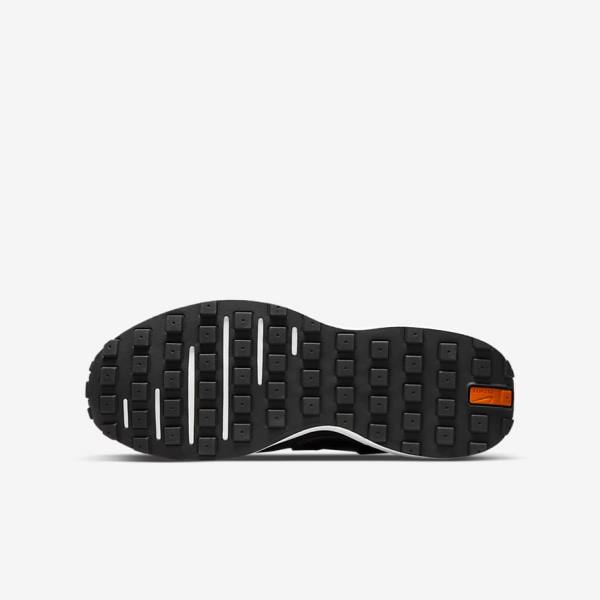 Kids' Nike Waffle One Older Sneakers Black / White / Orange / Black | NK375HWI