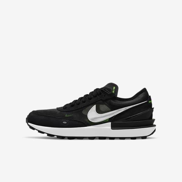 Kids\' Nike Waffle One Older Sneakers Dark Grey / Black / Green | NK036TVB