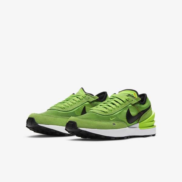 Kids' Nike Waffle One Older Walking Shoes Green / Red / Black | NK917ZHW