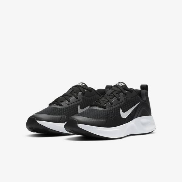 Kids' Nike WearAllDay Older Sneakers Black / White | NK386DVQ