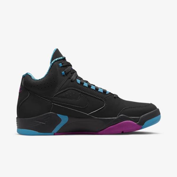 Men's Nike Air Flight Lite Mid Sneakers Black / Turquoise / Red Purple / Black | NK293NXR