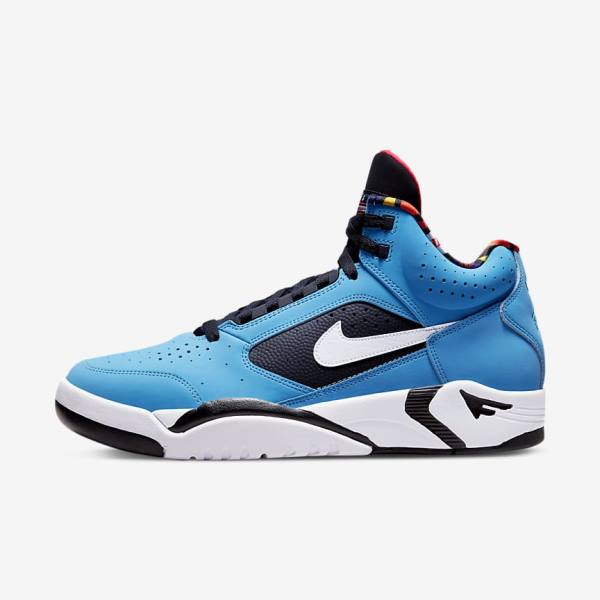 Men\'s Nike Air Flight Lite Mid Sneakers Blue / Red / Green / White | NK571PGT