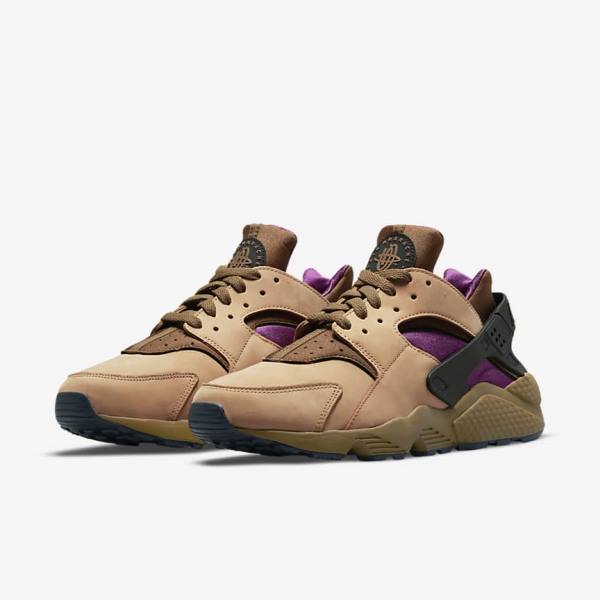 Men's Nike Air Huarache LE Sneakers Black / Brown | NK547QRC