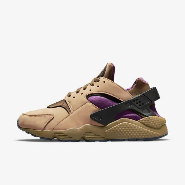 Men\'s Nike Air Huarache LE Sneakers Black / Brown | NK547QRC