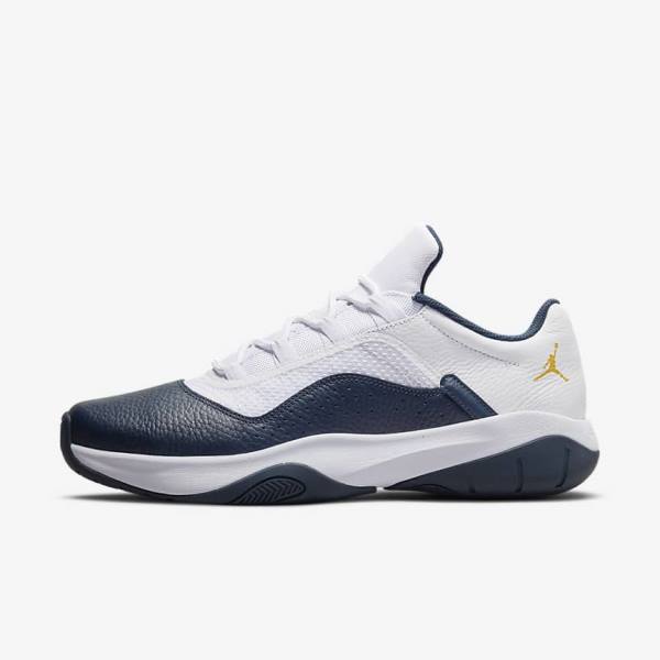 Men\'s Nike Air Jordan 11 CMFT Low Sneakers White / Navy | NK928VRS