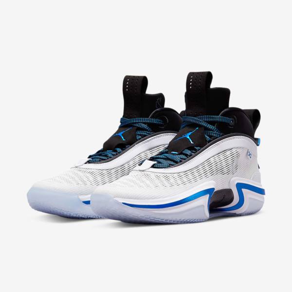 Men's Nike Air Jordan XXXVI Basketball Shoes White / Black / Blue | NK234ELT