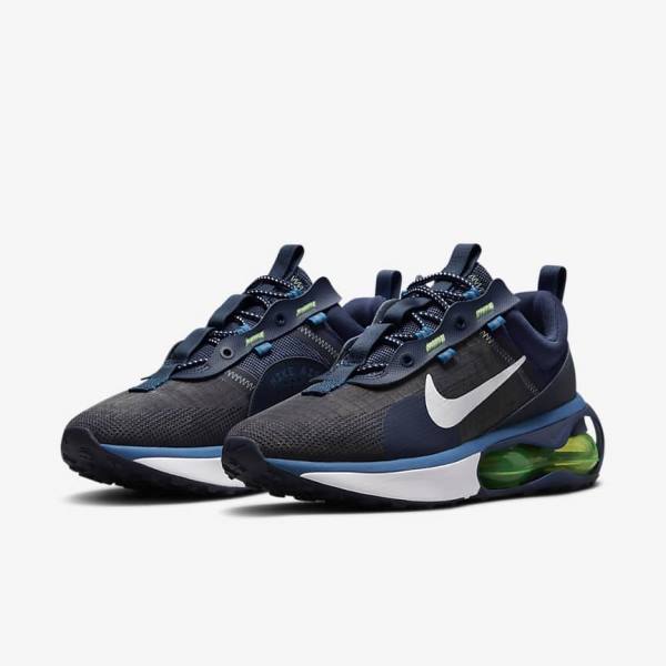 Men's Nike Air Max 2021 Sneakers Obsidian / Light Green / Blue / White | NK482YUP