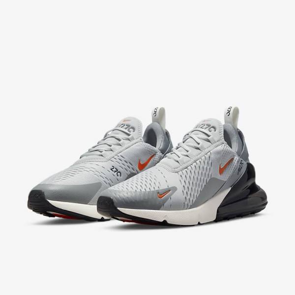 Men's Nike Air Max 270 Sneakers Grey / Orange | NK387RBK