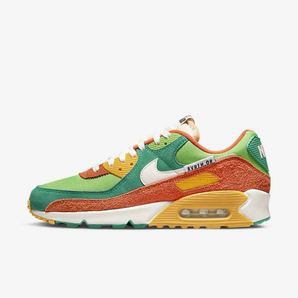 Men\'s Nike Air Max 90 SE Sneakers Green / Orange / Green | NK039EYT