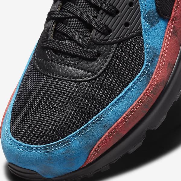 Men's Nike Air Max 90 Sneakers Black / Blue / Red / White | NK156XCR