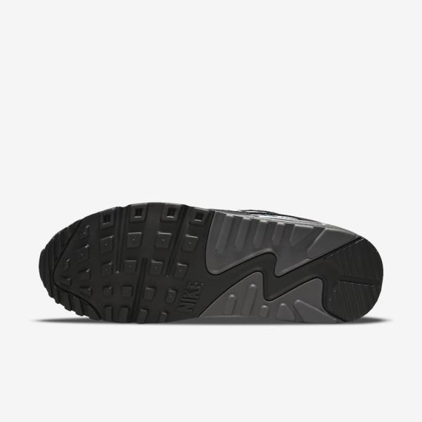 Men's Nike Air Max 90 Sneakers Black / Grey / White | NK297CHU