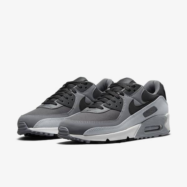 Men's Nike Air Max 90 Sneakers Dark Grey / Black | NK205WHC