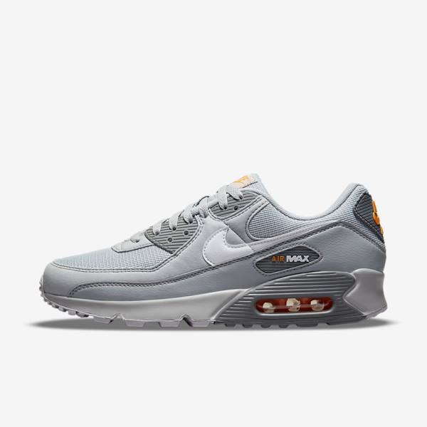 Men\'s Nike Air Max 90 Sneakers Grey / White | NK894PYH