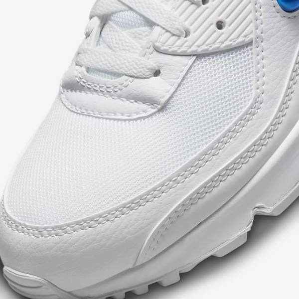 Men's Nike Air Max 90 Sneakers White / Black / Royal | NK405YLO