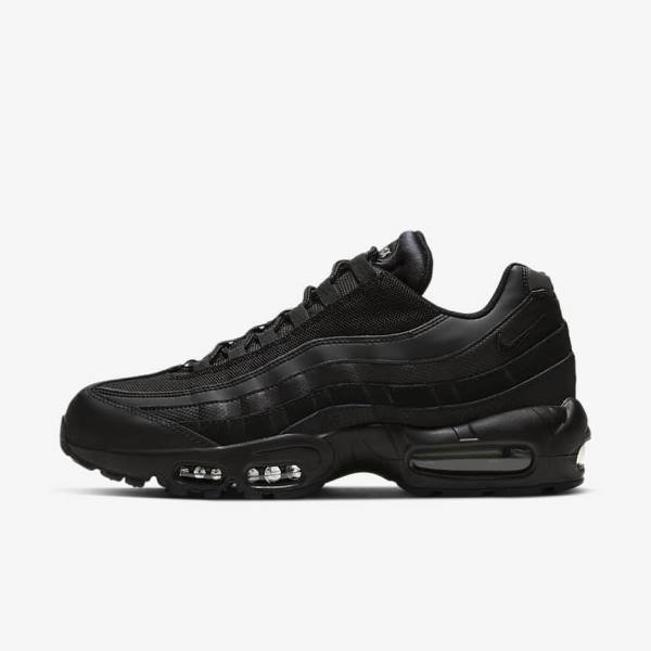 Men\'s Nike Air Max 95 Essential Sneakers Black / Dark Grey | NK248BUO