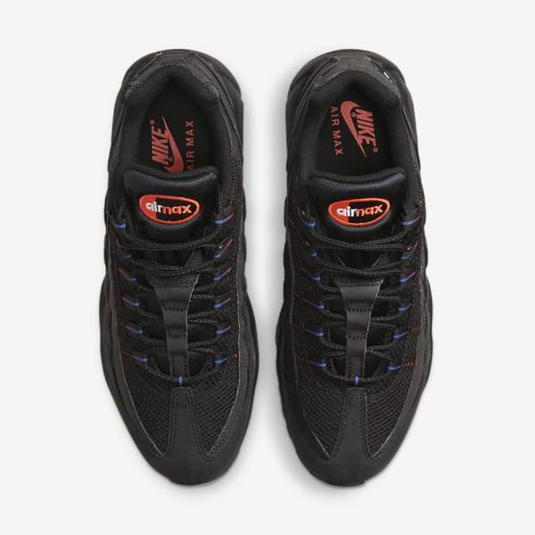 Men's Nike Air Max 95 Sneakers Black / Blue / Light Red | NK728ZKP