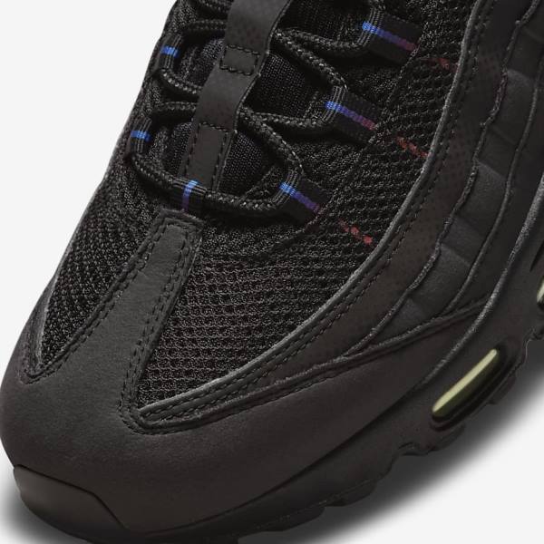 Men's Nike Air Max 95 Sneakers Black / Blue / Light Red | NK728ZKP